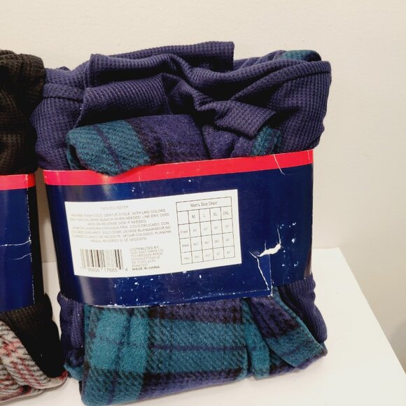 2 Mens 2XL Fleece Lounge Sleep Pajama PJS Pants Blue Green Plaid Mission Ridge - Picture 5 of 5